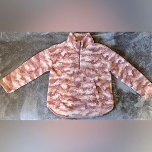 Mock Neck Sherpa Half Zip Pullover -Old Navy- Pink/Purple/White Camo Wms Size L